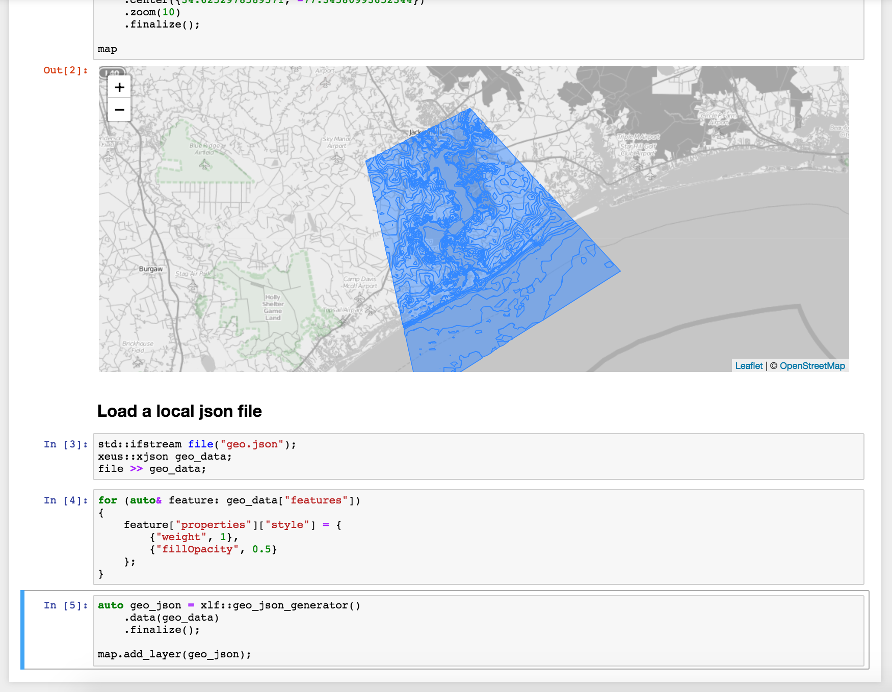 Support for the GeoJSON format
