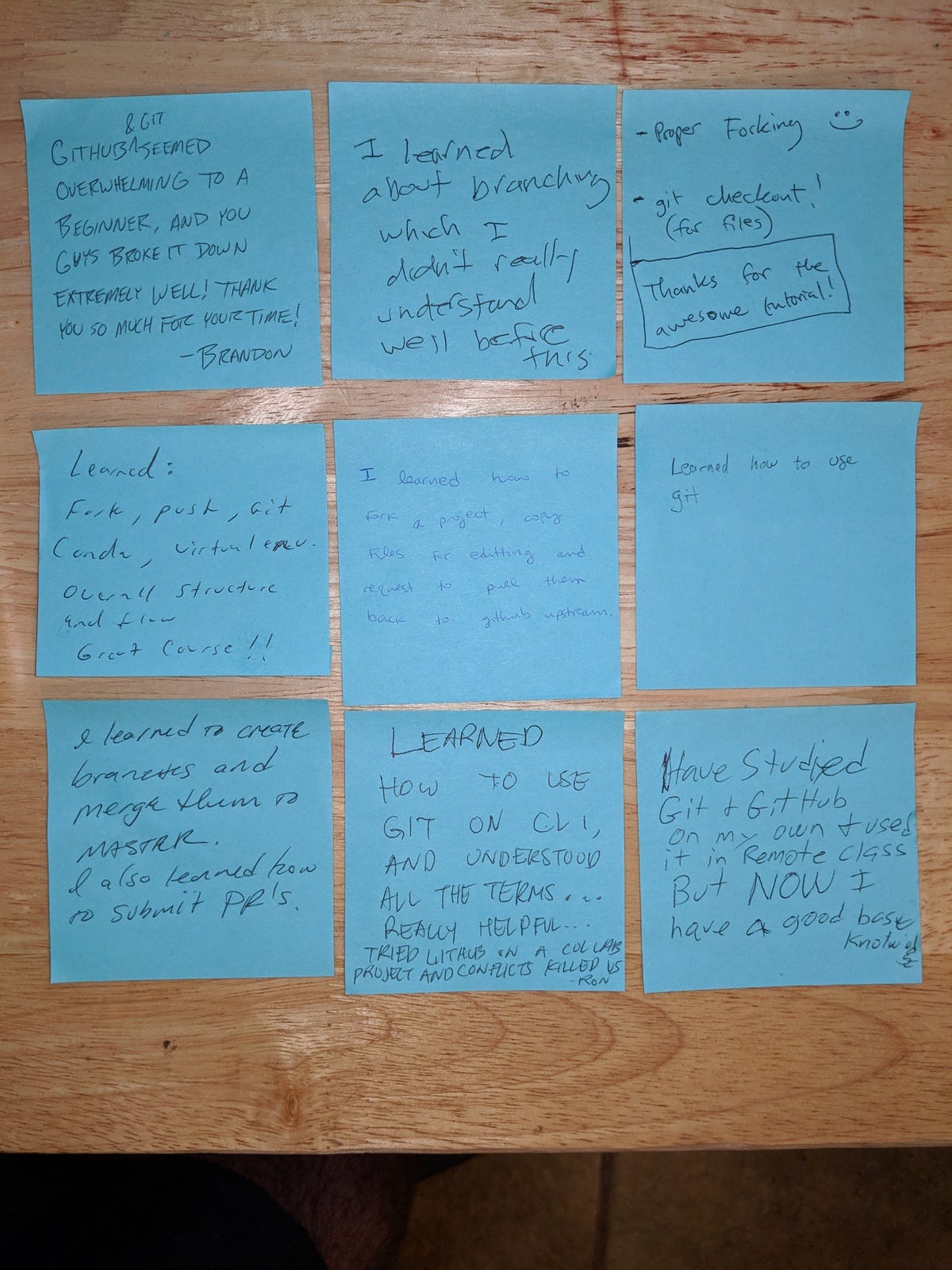 Feedback from the first event