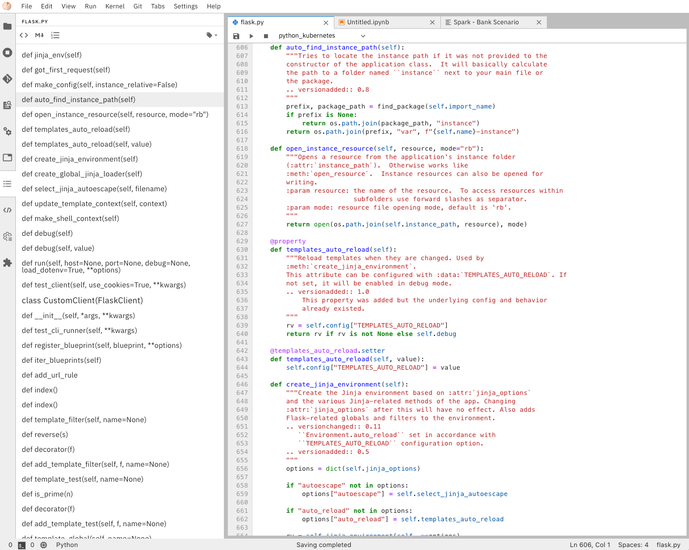 Auto-generated Python Script outline using Table Of Contents