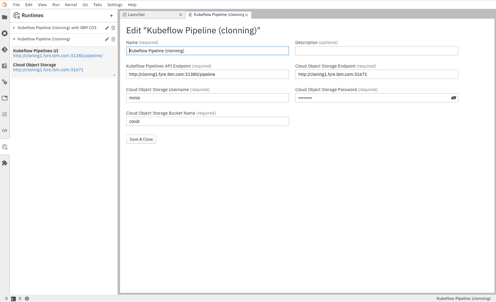 Runtime configuration editor