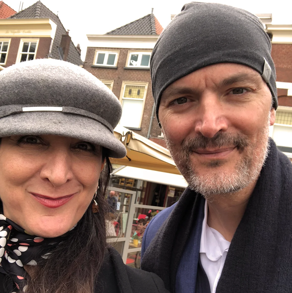 Juan Klopper and Lorena Barba in Delft, Holland, for the Global Open Education Conference, April 2018.