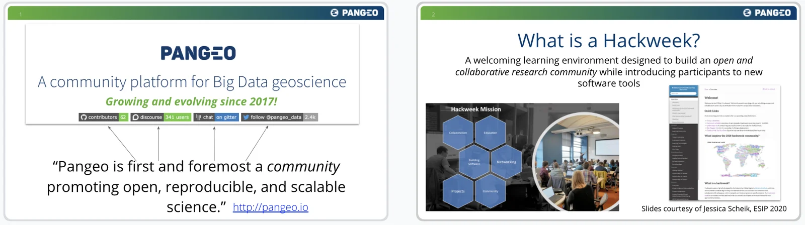 Overview of Pangeo and Hackweeks from Scott Henderson