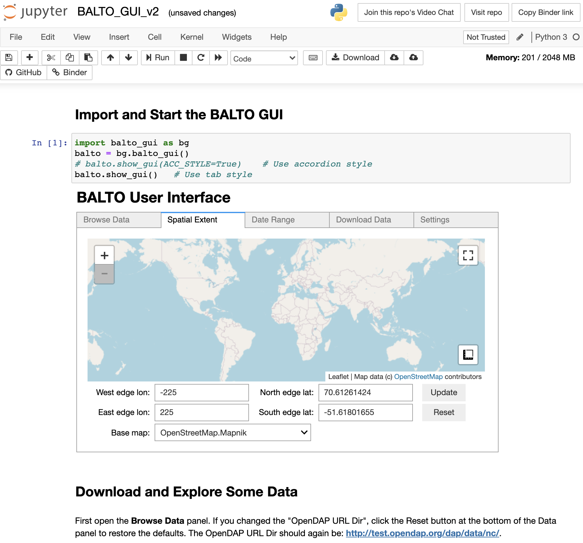 BALTO GUI demo from Scott Peckham