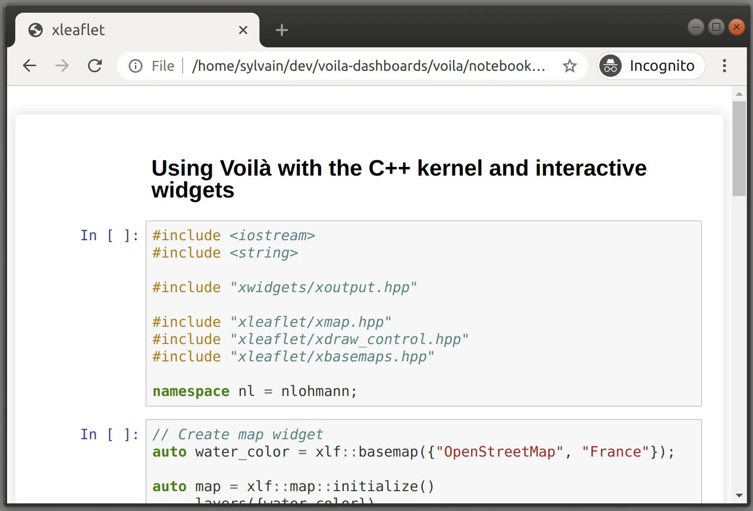 The HTML output of nbconvert with the classic template