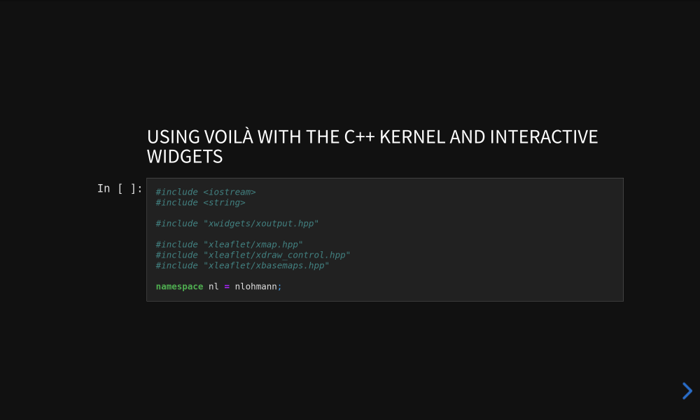 Creating a reveal slideshow with the dark theme