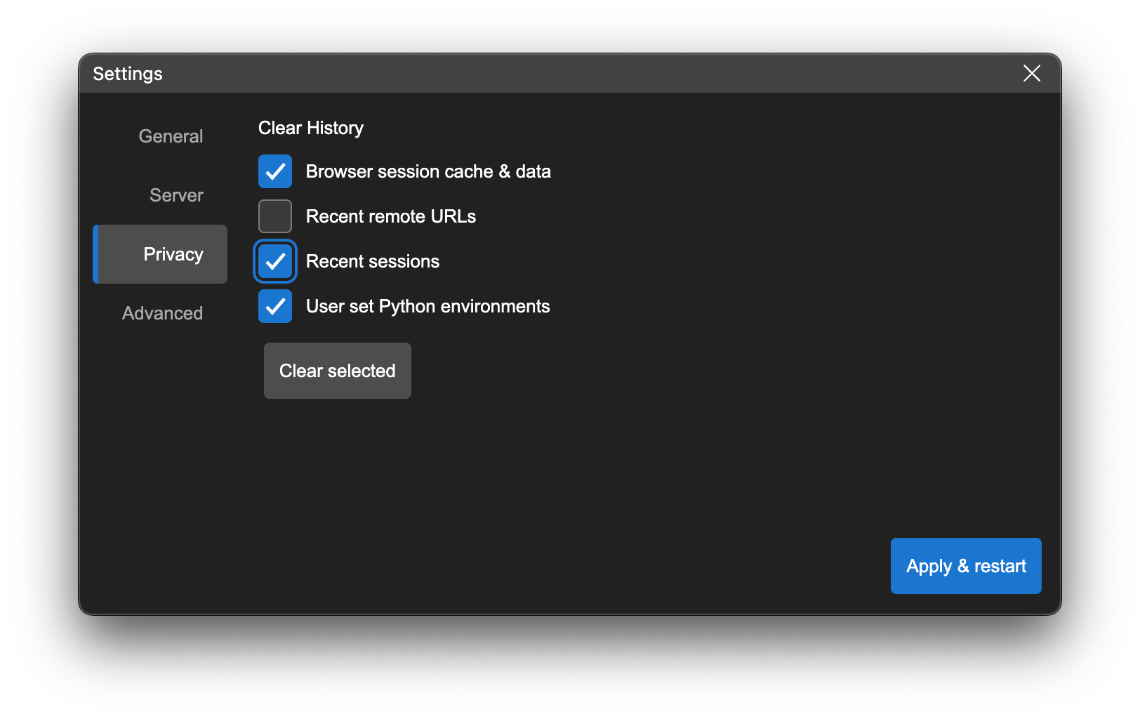 Clear history