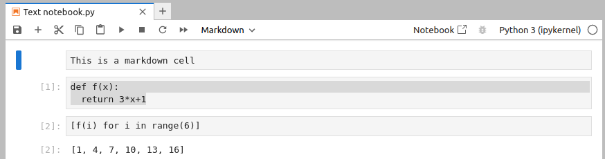 A Text Notebook in JupyterLab