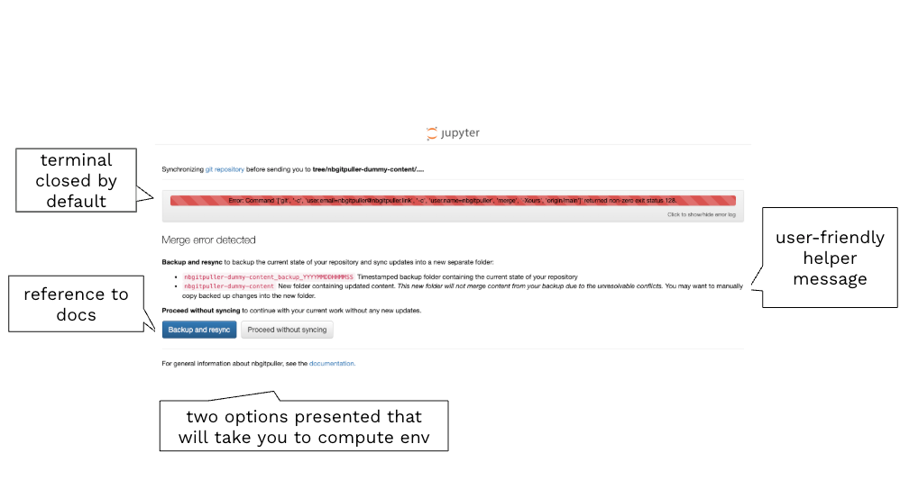 New UX for merge errors.