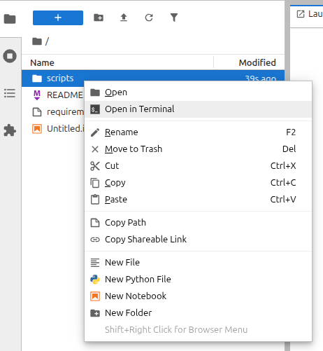Opening terminal for a specific directory is now easier.